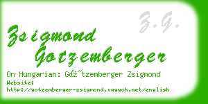 zsigmond gotzemberger business card